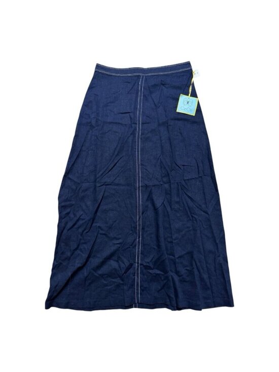 CeCe Dresses & Skirts - CeCe Linen Blend Maxi Skirt Womens Medium Blue NWT Contrast Stitch